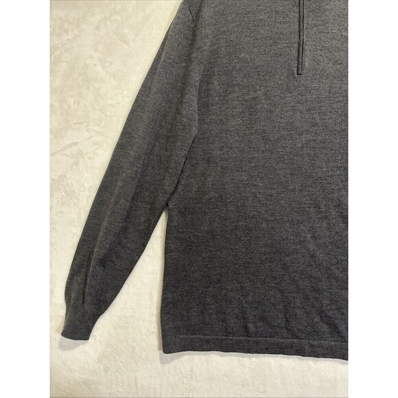 Jos A Bank Traveler 1/4 Zip Long Sleeve Sweater Men's Size 2XLT Merino Wool Grey - Picture 4 of 13